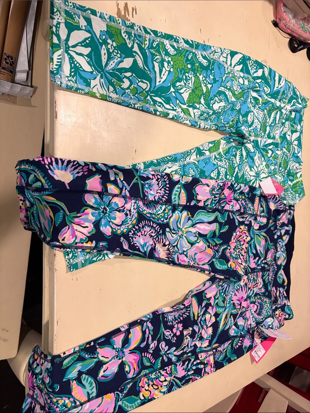 Lilly Pulitzer Floral Leggings - Navy, Teal, Pink, Yellow